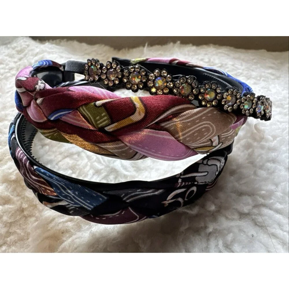 NORDSTROM 5 PC Hair Accessories Bundle Lot Headband Bows Barrette Rhinestone NEW
